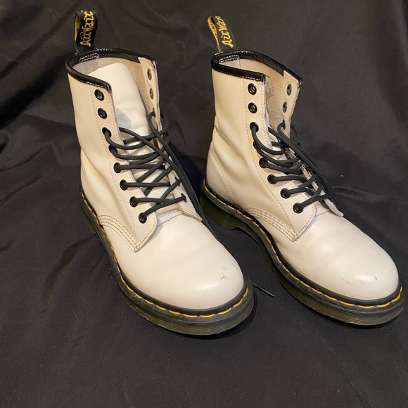 Dr. Martens Shoes - Dr. Martens 1460 White Combat Boots - Size 6